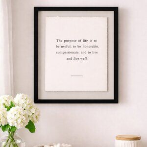 NWT Modern Contemporary Typography Framed Inspirational Quote Wall Art Print
